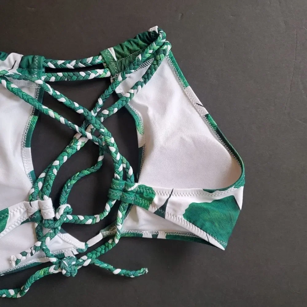 Unbranded leaf halter Swim Top